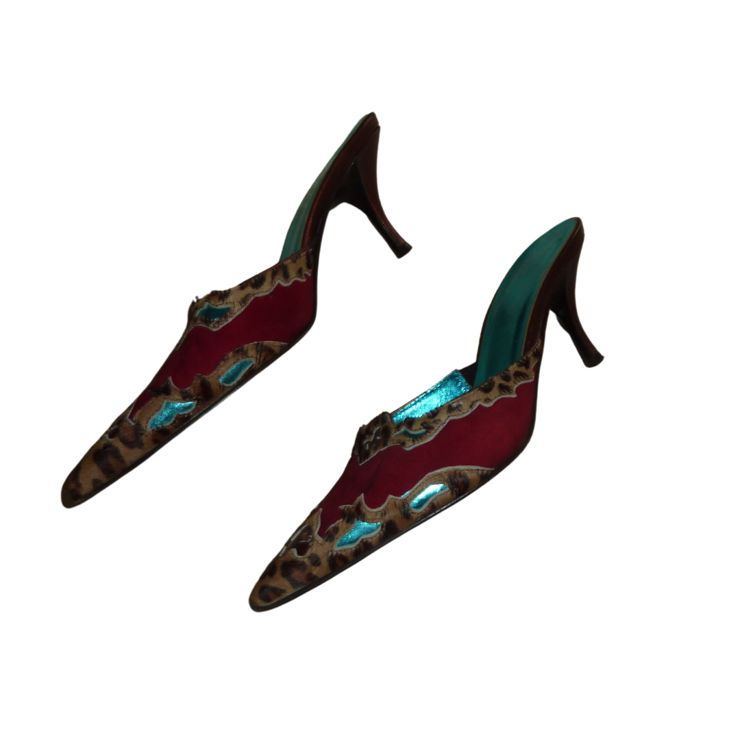 Donald Pliner Couture Leopard Pony Hair Western Mules